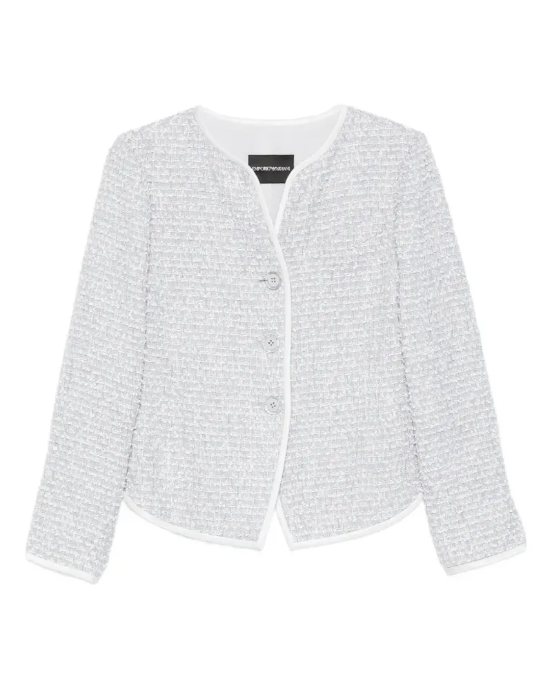 Emporio Armani V-neck tweed jacket - Grau Grau