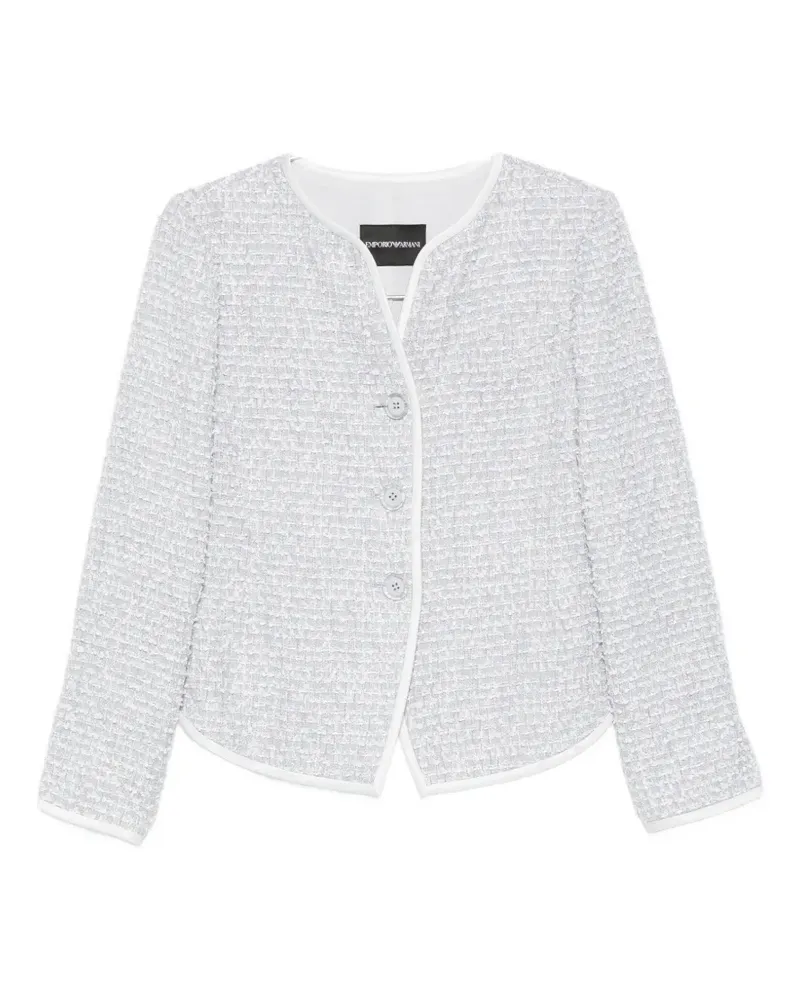 Emporio Armani V-neck tweed jacket - Grau Grau
