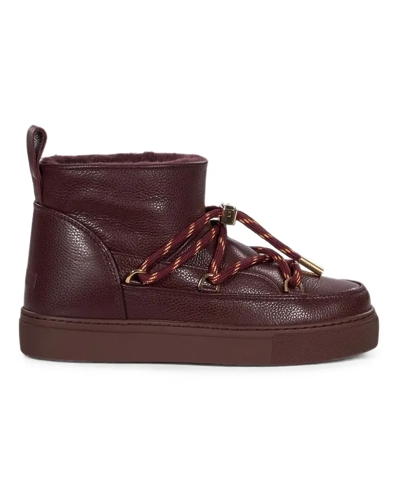 INUIKII Low Gloss grainy-leather lace-up boots - Rot Rot