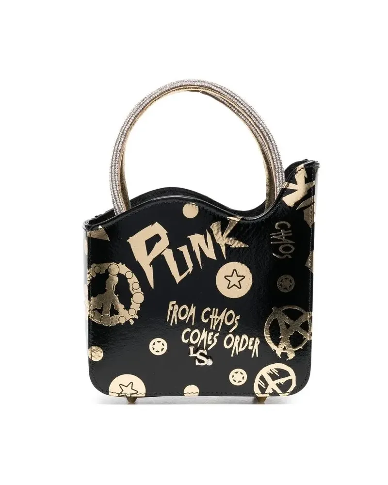 Le Silla Mini-Tasche mit grafischem Print - Schwarz Schwarz