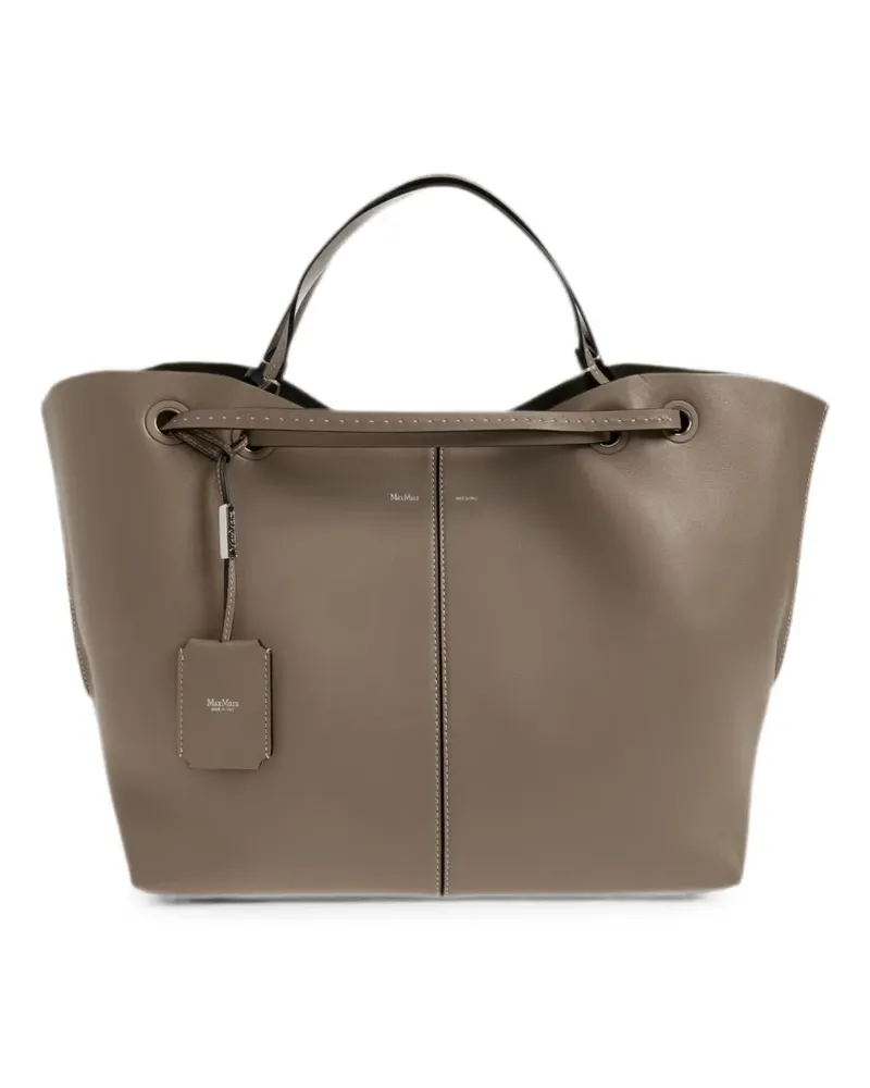 Max Mara Shopper Tote Bag aus Nappaleder - Nude Nude