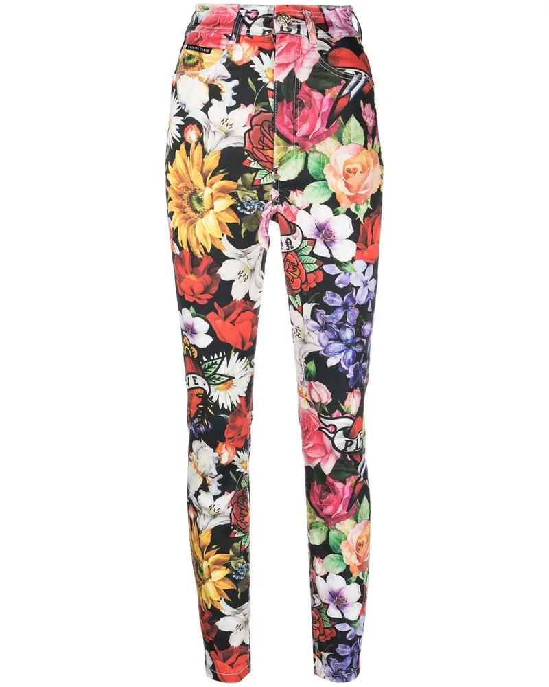 Philipp Plein Jeans-Leggings mit Print - Schwarz Schwarz