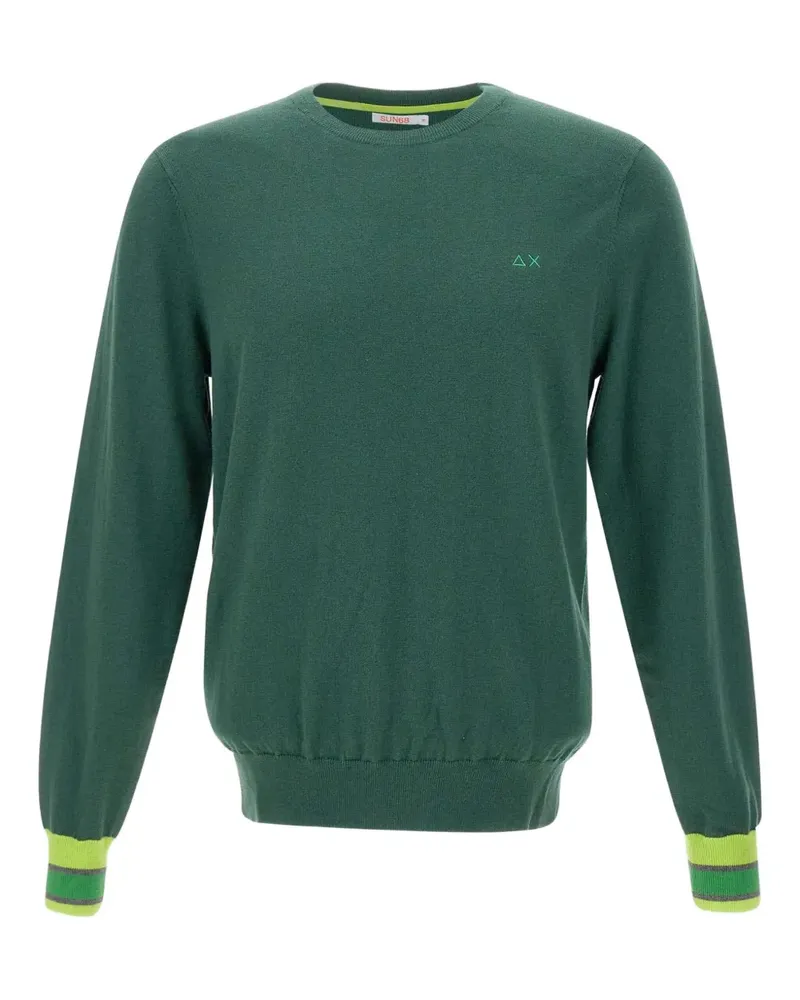 Sun68 logo-embroidered ribbed sweater - Grün Grün