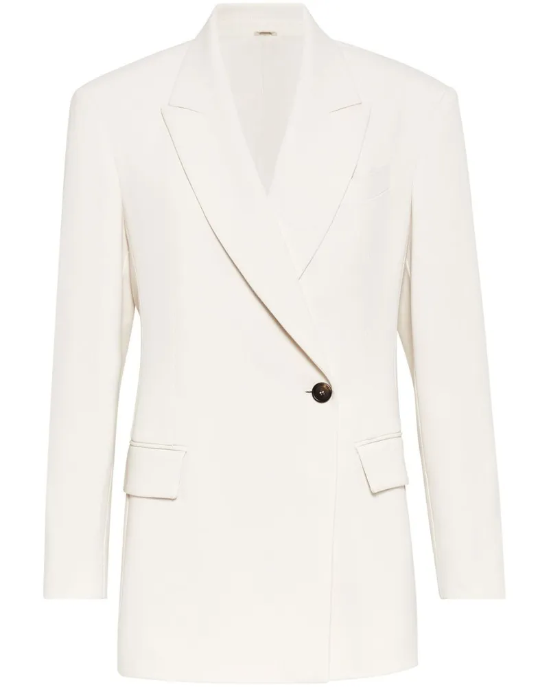 Brunello Cucinelli Blazer mit einem Knopf - Weiß Weiß