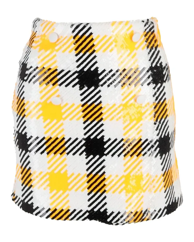 ROTATE Birger Christensen Karierter Minirock - Weiß Weiß