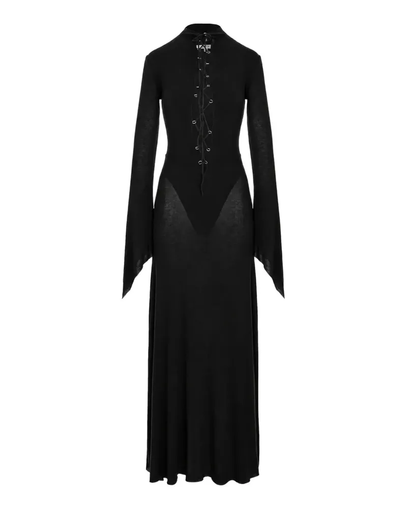 MANURÍ Zaddy Maxikleid - Schwarz Schwarz