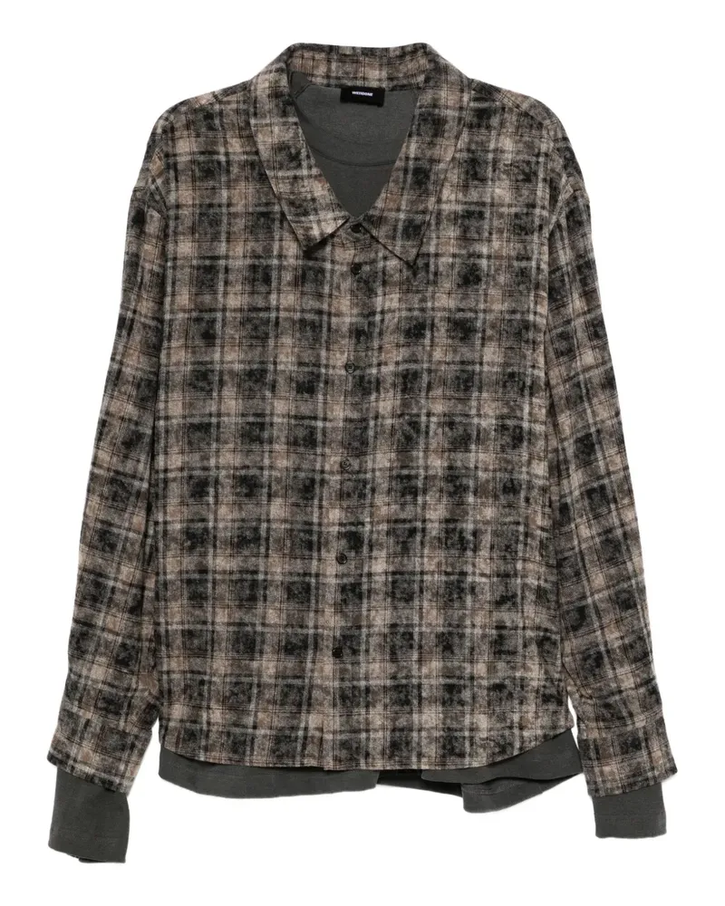 WE 11 DONE Kariertes T-Shirt - Braun Braun
