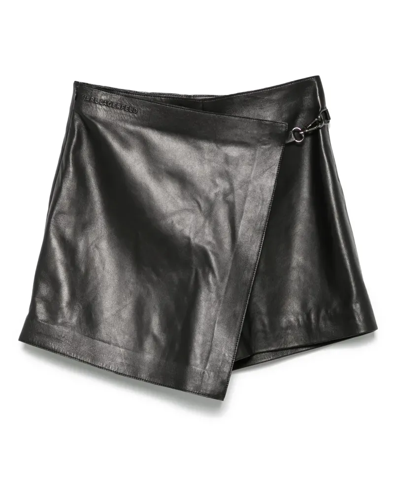 Karl Lagerfeld Hosenrock aus Leder - Schwarz Schwarz