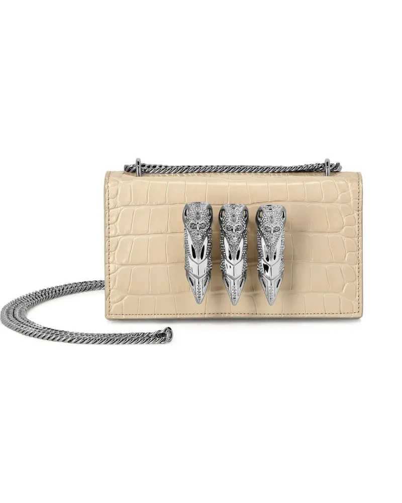 Philipp Plein Clutch mit Kroko-Print - Nude Nude