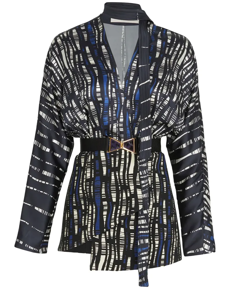 Silvia Tcherassi Torni Blazer mit Muster - Schwarz Schwarz