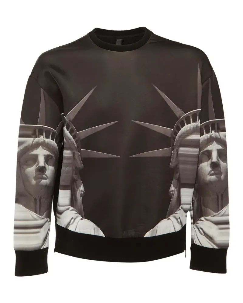 Neil Barrett Sweatshirt mit Statue of Liberty-Print - Schwarz Schwarz