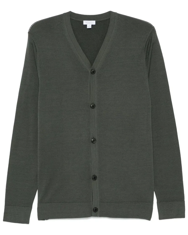 Sunspel Cardigan aus Merinowolle - Grün Grün