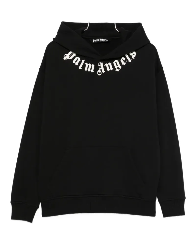 Palm Angels Neck Logo printed hoodie - Schwarz Schwarz