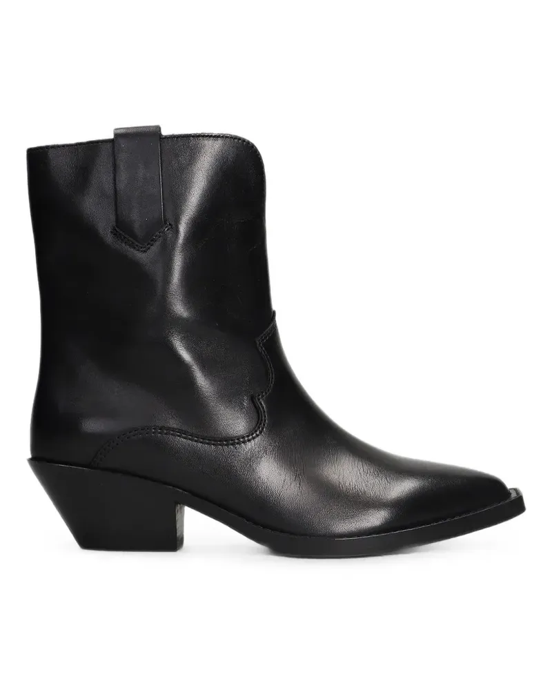 ash Spitze Cowboystiefel - Schwarz Schwarz
