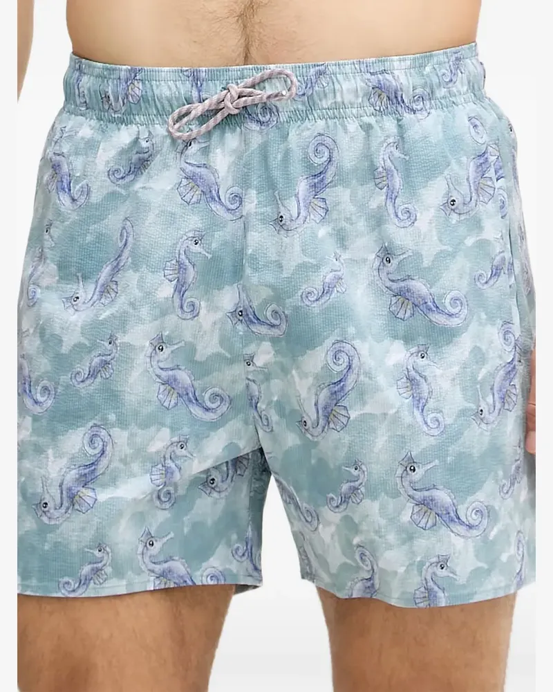 Emporio Armani Badeshorts mit Meerestiere-Print - Blau Blau