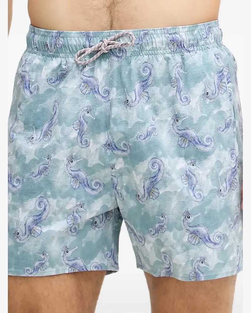 Emporio Armani Badeshorts mit Meerestiere-Print - Blau Blau