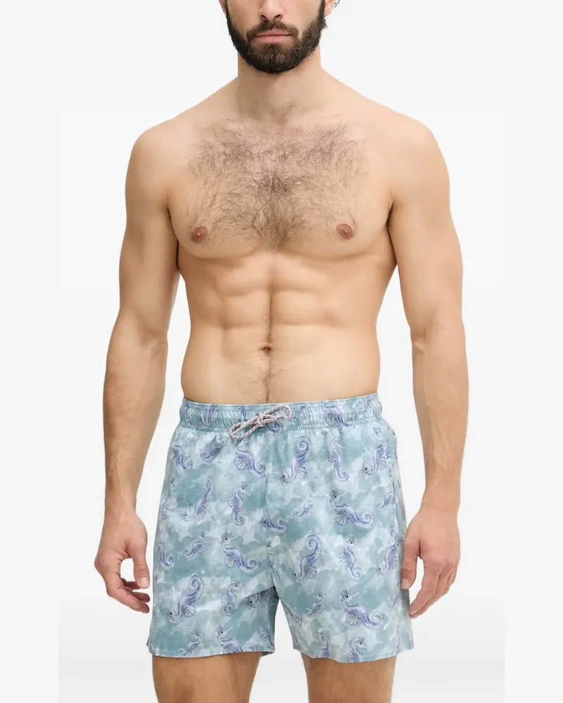 Emporio Armani sea-animals-print swim shorts - Blau Blau
