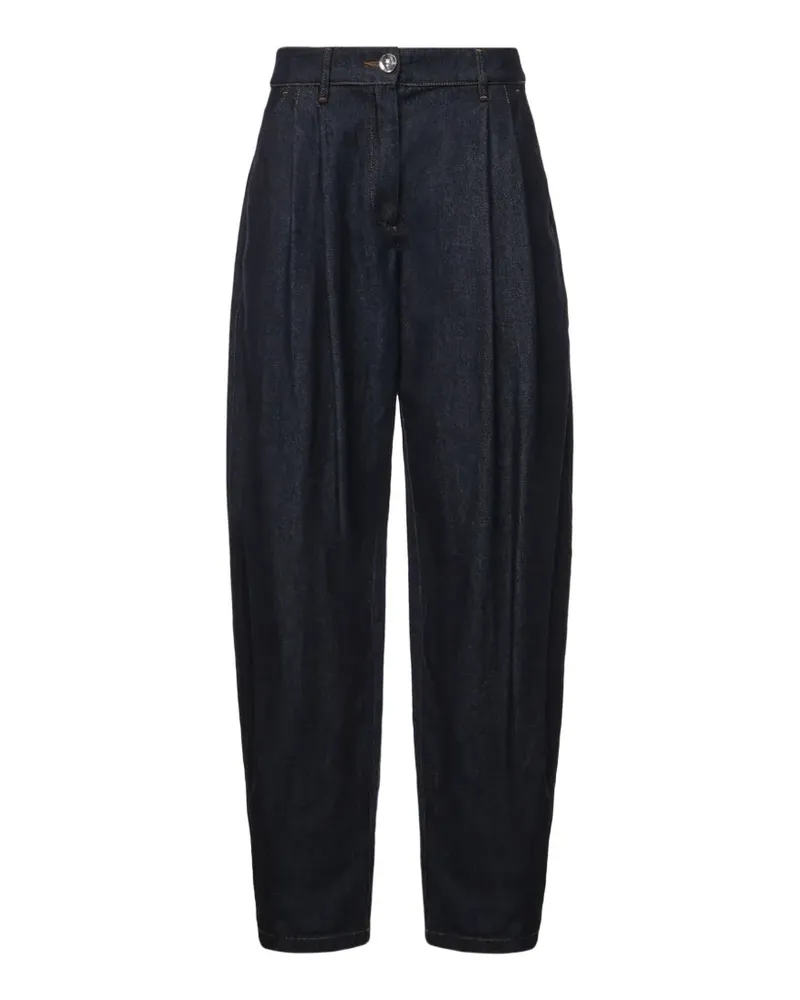 Genny pleated tapered-leg jeans - Blau Blau