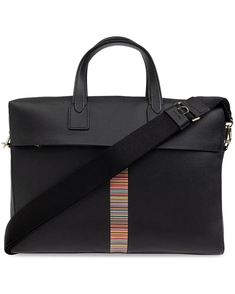 Paul Smith Laptoptasche mit Streifendetail - Schwarz Schwarz