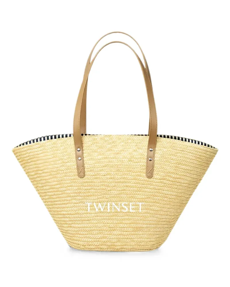 Twin-Set Shopper mit Logo-Stickerei - Nude Nude
