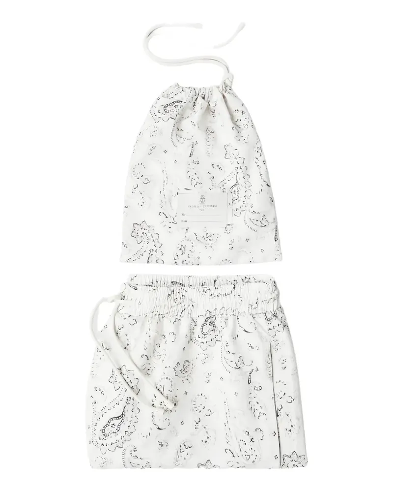 Brunello Cucinelli paisley-print swim shorts - Weiß Weiß