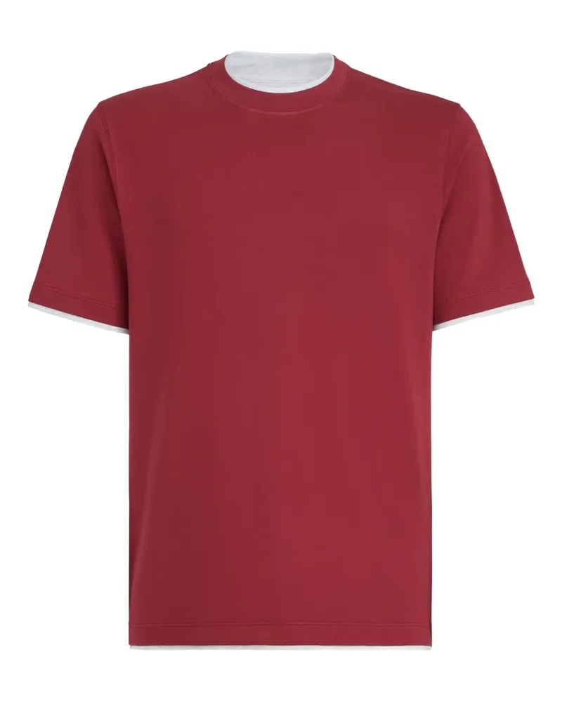 Brunello Cucinelli T-Shirt im Layering-Look - Rot Rot