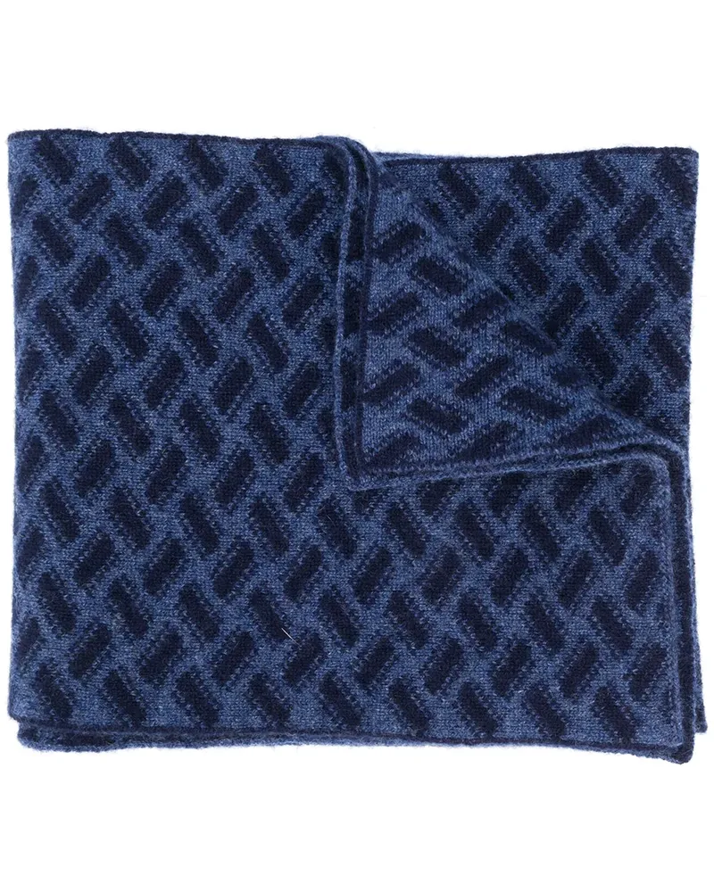 Drumohr  Gestrickter 'Razor Blade' Schal - Blau Blau