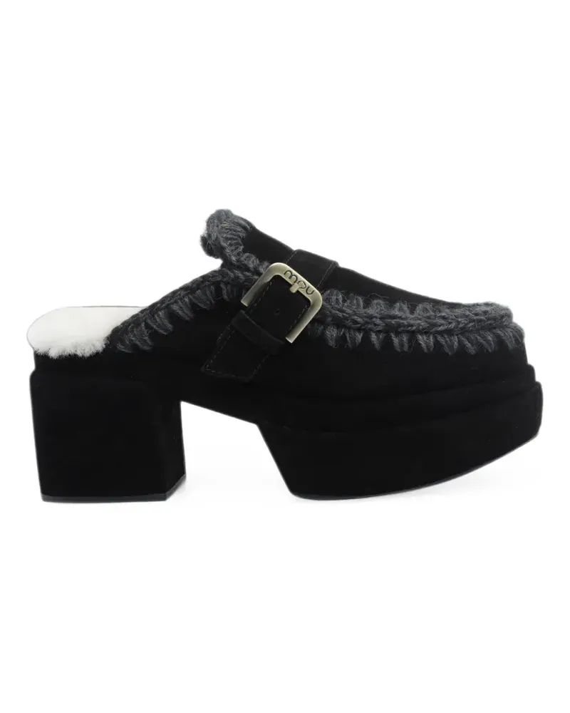 Mou Plateau-Clogs mit Häkelbesatz - Schwarz Schwarz