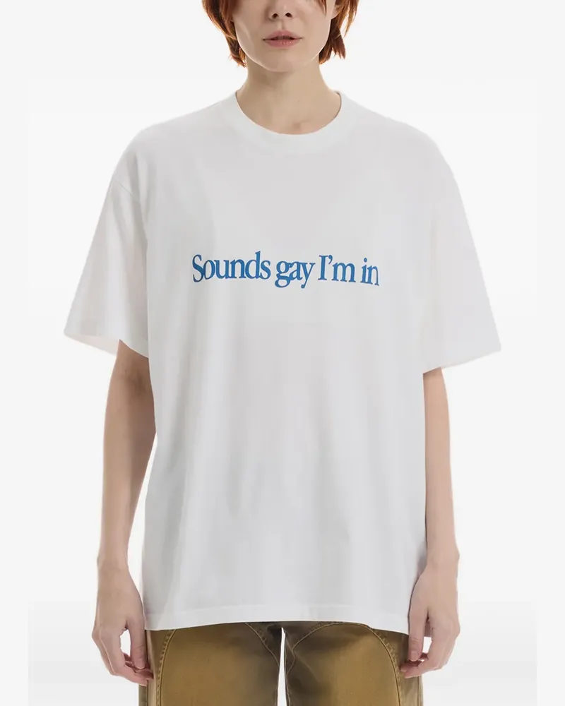 Carne Bollente Simply Sounds Gay slogan-print t-shirt - Weiß Weiß