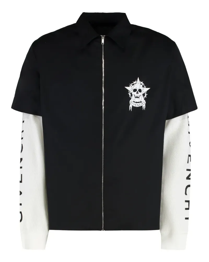 Givenchy Reißverschluss-Hemdjacke mit Totenkopf-Print - Schwarz Schwarz