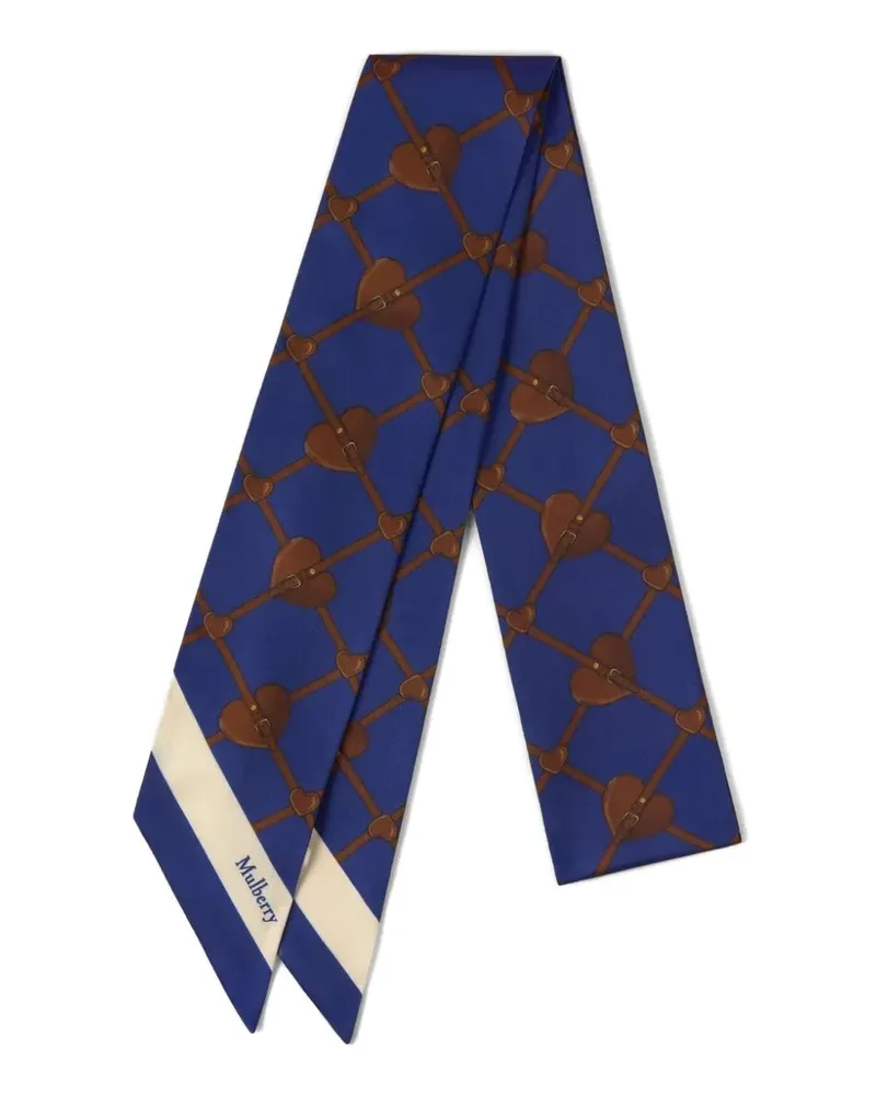 Mulberry Heart Pockets printed scarf - Blau Blau