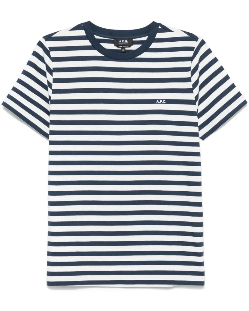 A.P.C. Gestreiftes T-Shirt - Weiß Weiß