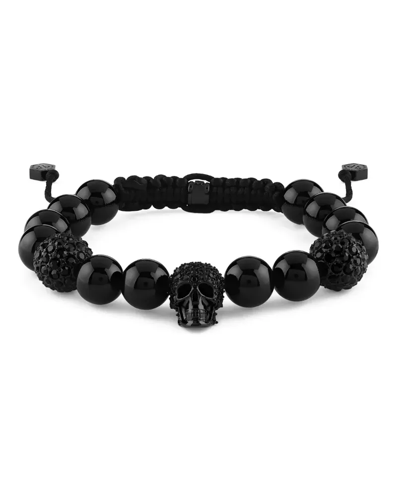 Philipp Plein Armband mit Achatperlen - Schwarz Schwarz