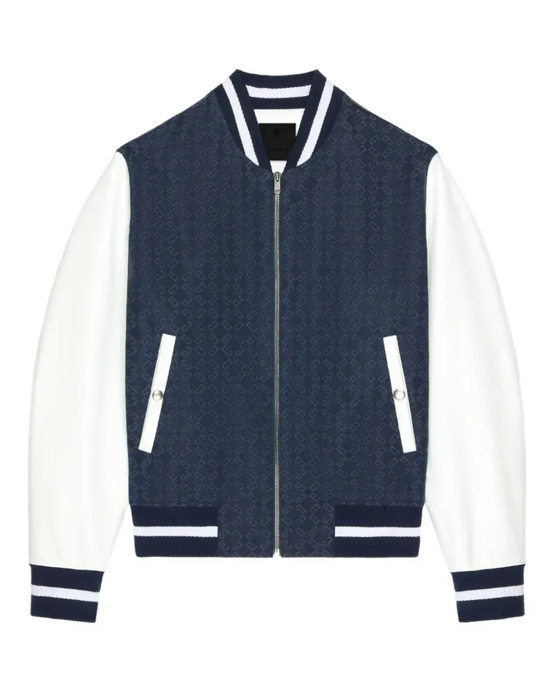 Givenchy monogram-pattern varsity jacket - Blau Blau