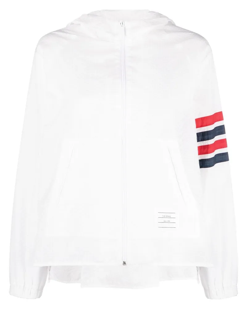 Thom Browne Cropped-Jacke mit Streifen - Weiß Weiß