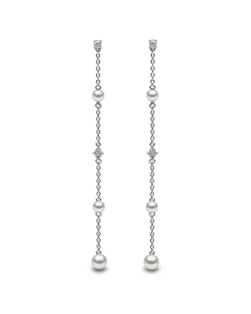 YOKO London Ohrringe mit Süßwasserperlen und Diamanten - Silber Silber