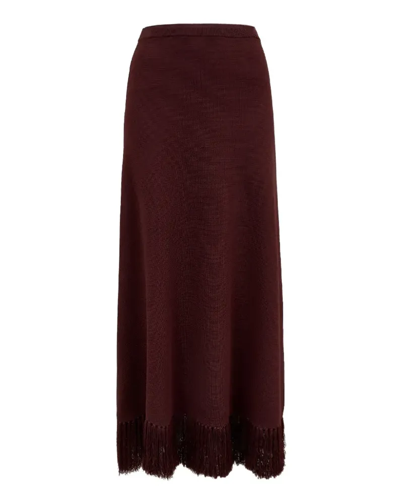 Clea Amelia fringe-hem maxi skirt - Braun Braun