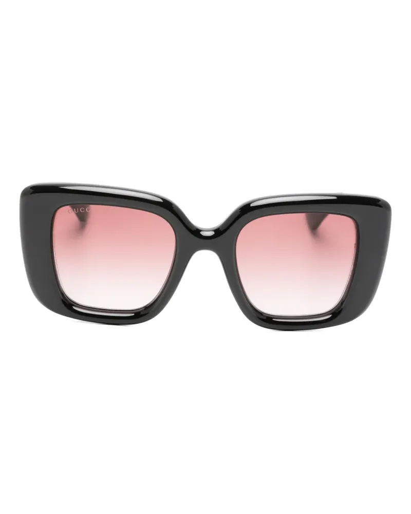Gucci Sonnenbrille mit Butterfly-Gestell - Schwarz Schwarz