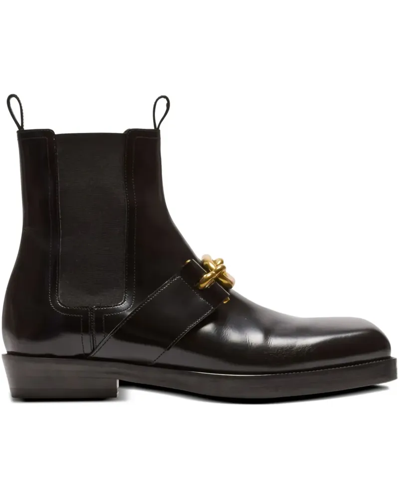 Balmain Chelsea-Boots mit Kettendetail 35mm - Schwarz Schwarz