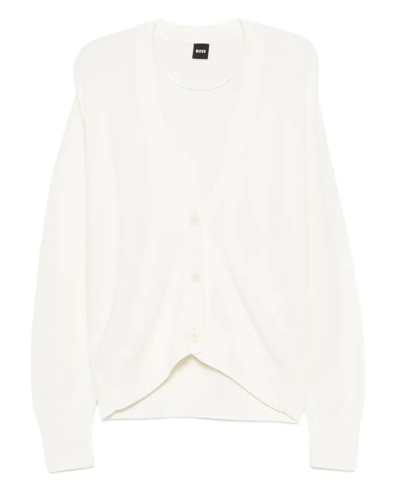 HUGO BOSS Geknöpfter Cardigan - Weiß Weiß