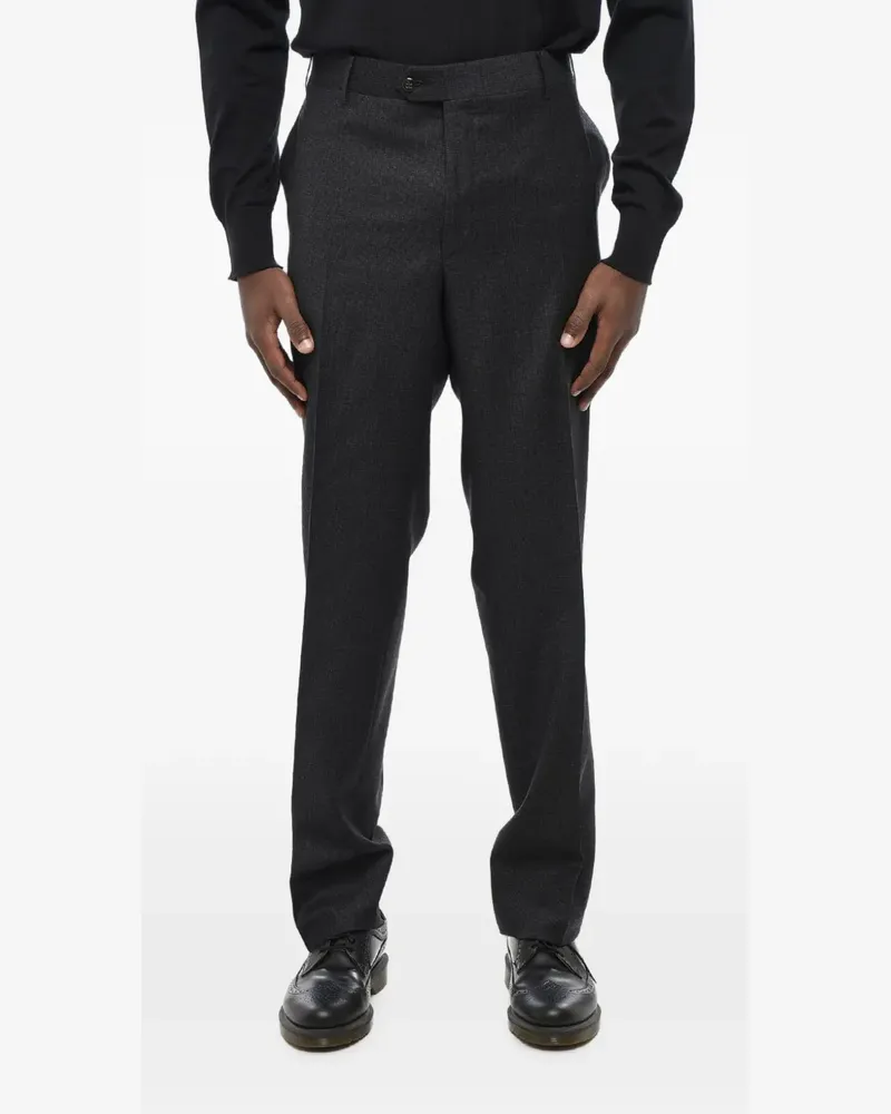 Corneliani checked flat-front trousers - Grau Grau