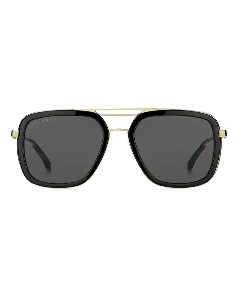 HUGO BOSS Sonnenbrille mit eckigem Gestell - Schwarz Schwarz