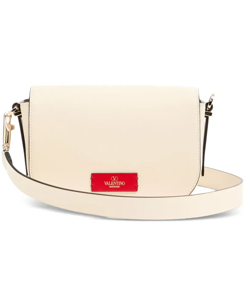 Valentino Garavani Kleine VLogo Walk Schultertasche aus Kalbsleder - Nude Nude