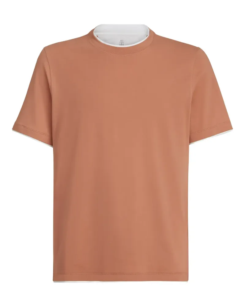 Brunello Cucinelli T-Shirt mit rundem Ausschnitt - Orange Orange