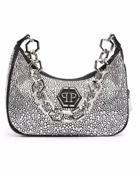 Philipp Plein Schultertasche mit Kristallen Schwarz