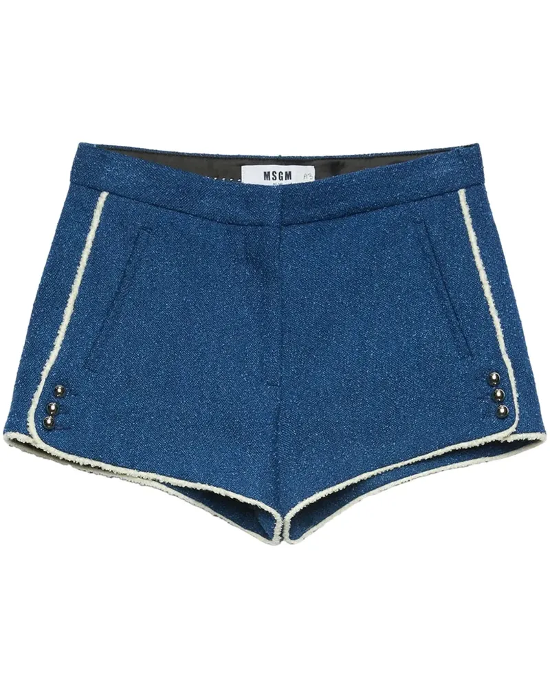 MSGM Kurze Shorts mit gestreiften Kanten - Blau Blau