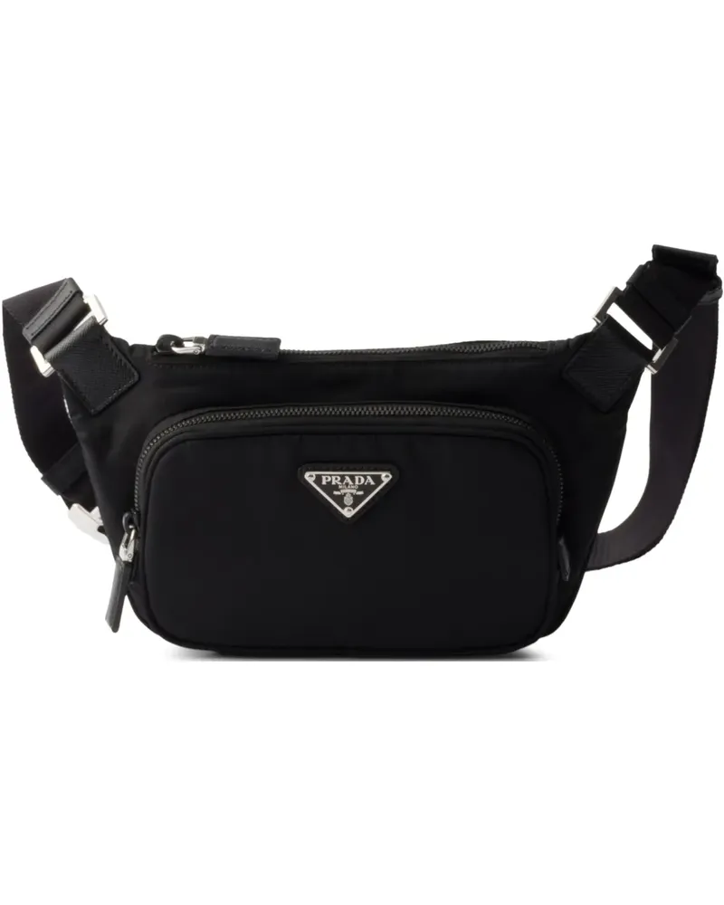 Prada Re-Nylon and Saffiano leather shoulder bag - Schwarz Schwarz