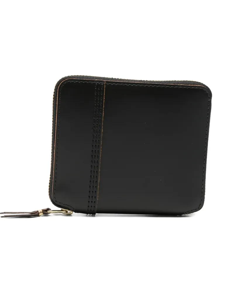 Comme des Garçons contrast-stitch zip-around wallet - Schwarz Schwarz