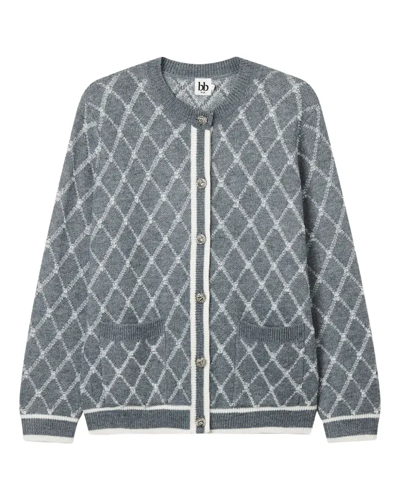 b+ab Cardigan mit Argyle-Muster - Grau Grau