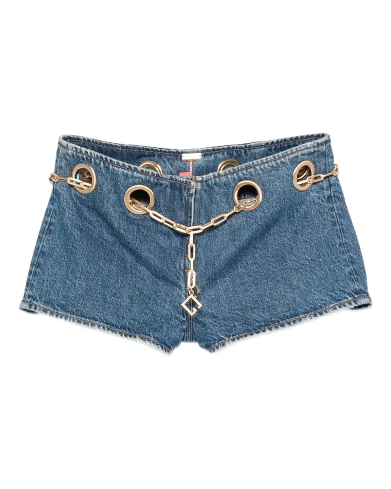 Cult Gaia Baba Jeans-Shorts mit Kettengürtel - Blau Blau
